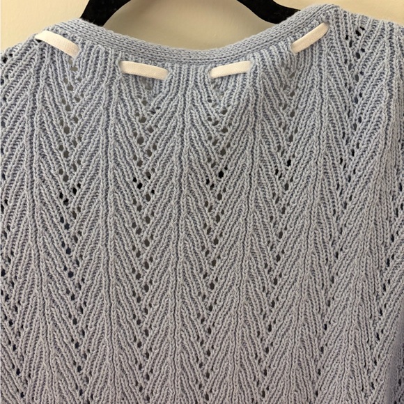 NWT Hollister Light Blue Open Knit Coquette Cardigan Relaxed Coastal Grandma - Picture 7 of 10